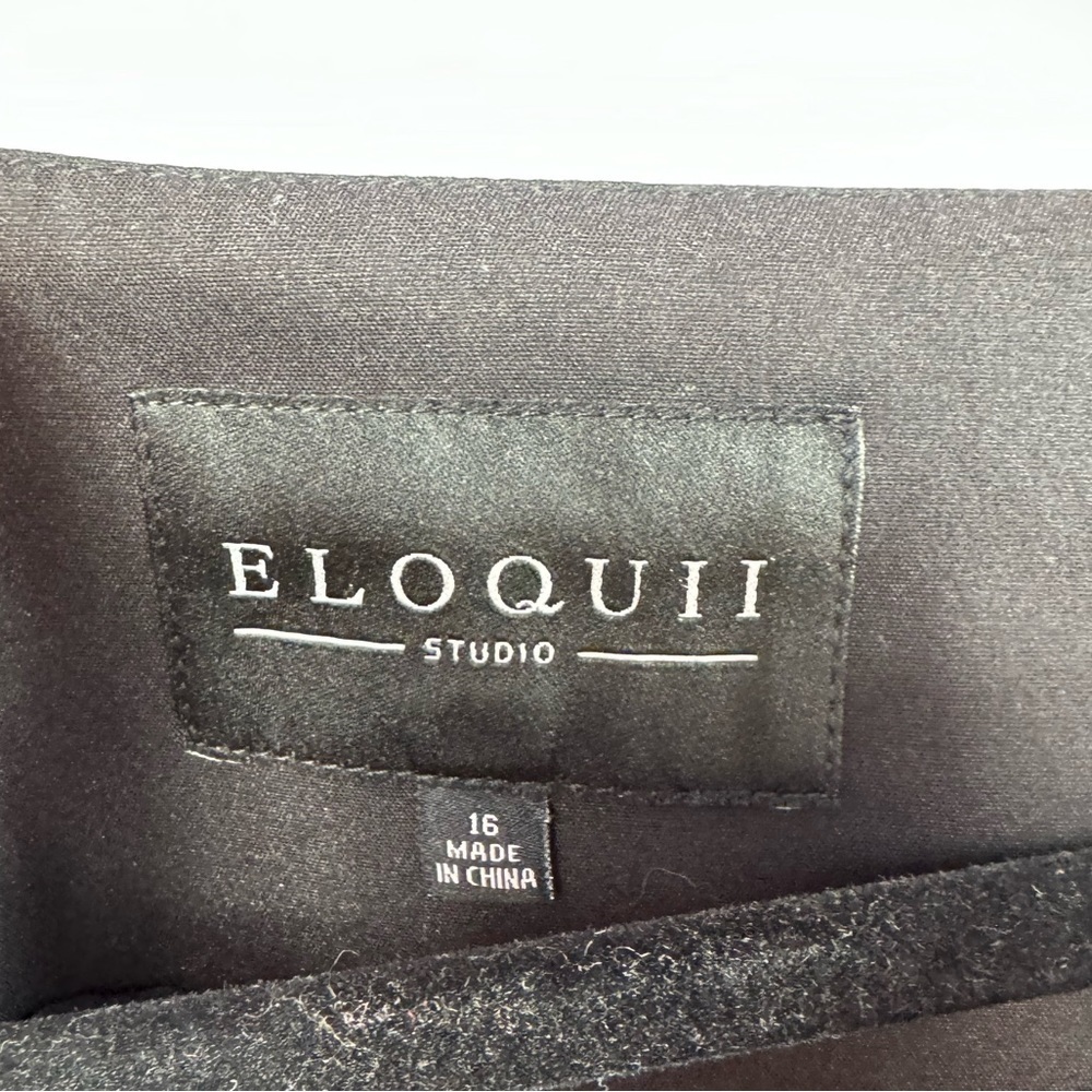 NWT Eloquii Collarless Blazer Jacket in Black Size 16 - Picture 4 of 8